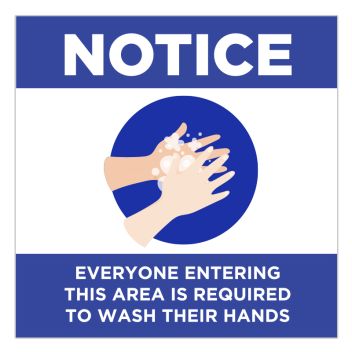 Wash Your Hands Requirement Notice Stickers