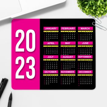 Fluorescent Neon Calendar Rectangle Mouse Pads