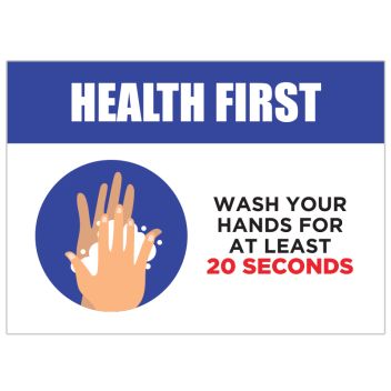Health First 20 Seconds Rule Stickers