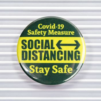 Safety Measure Social Distancing Pin Buttons
