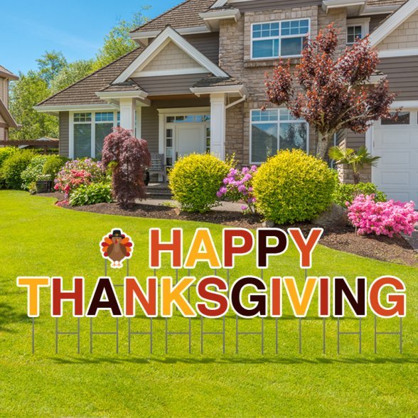 Pre-Packaged Happy Thanksgiving Yard Letters