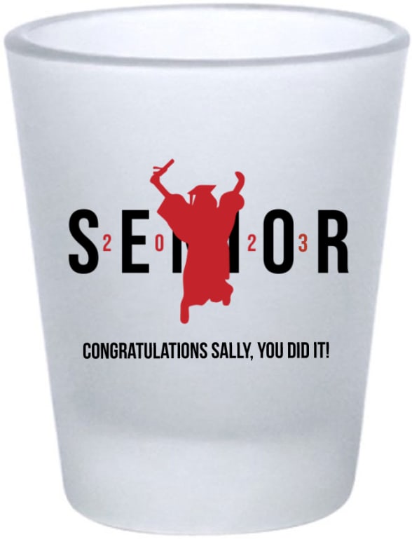 Customized Senior Graduation Frosted Shot Glasses Graduation Shot