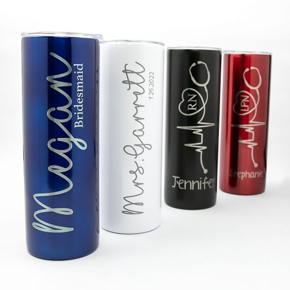 20 Oz. Laser Engraved Stainless Steel Tumblers