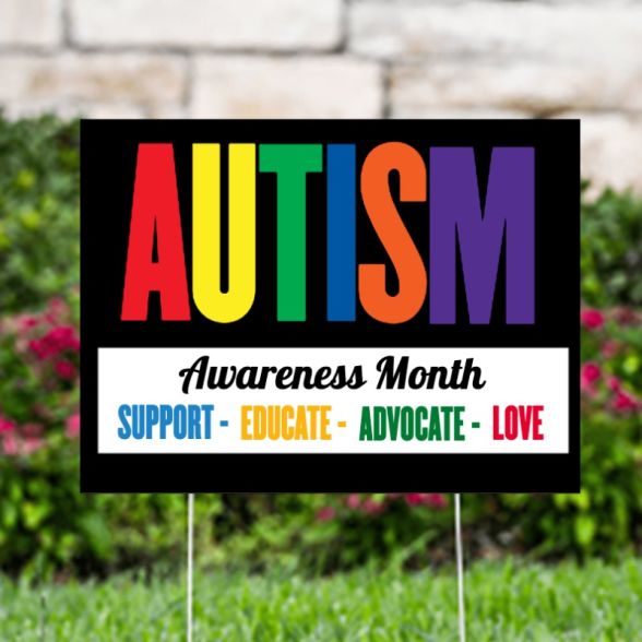 Autism Awareness Month Stock Yard Signs