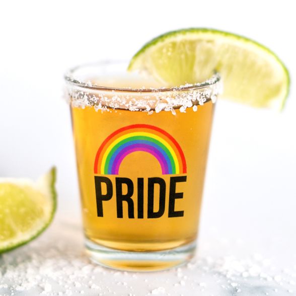 Custom LGBTQ Pride 1.75oz Clear Shot Glass