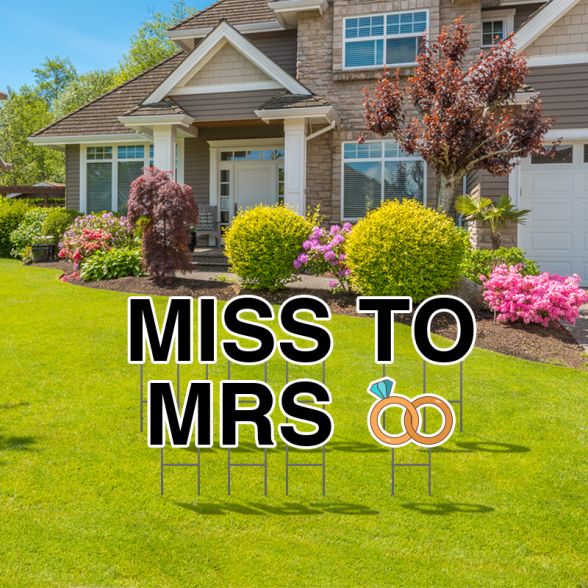 Pre-Packaged Miss To Mrs Yard Letters