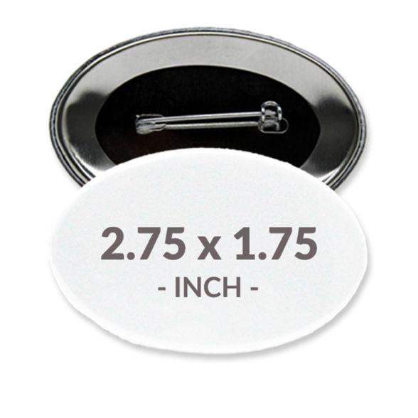 2.75 X 1.75 Inch Oval Custom Buttons