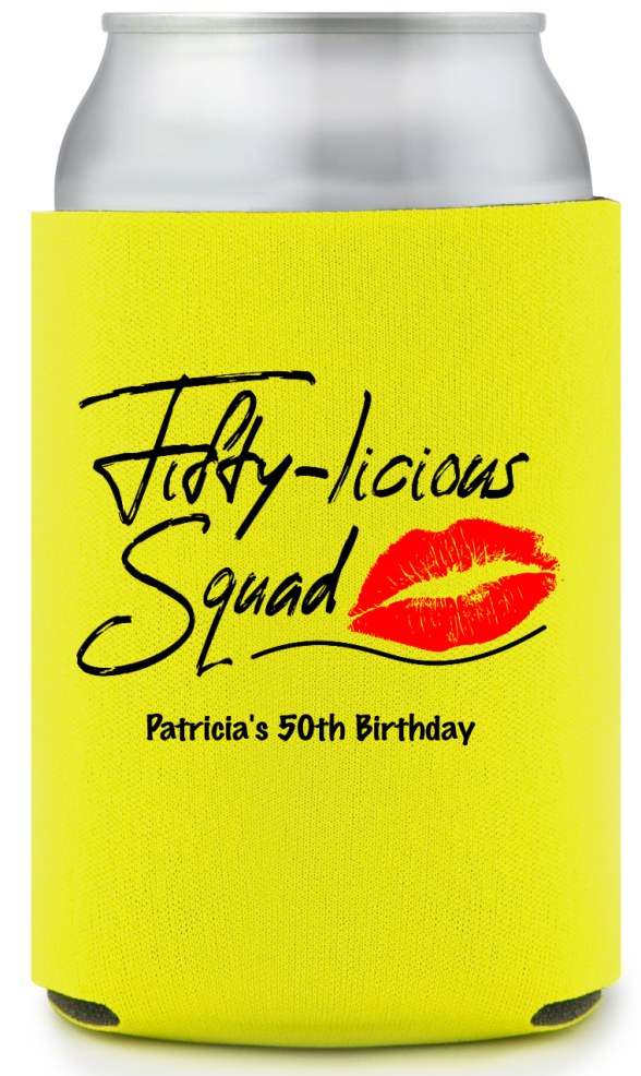 Fifty-licious Squad Birthday Full Color Can Coolers