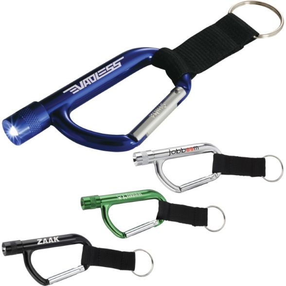 Flashlight Carabiner With Strap