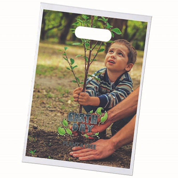 12 X 15 Inch Full Color Die Cut Handle Plastic Bags - 