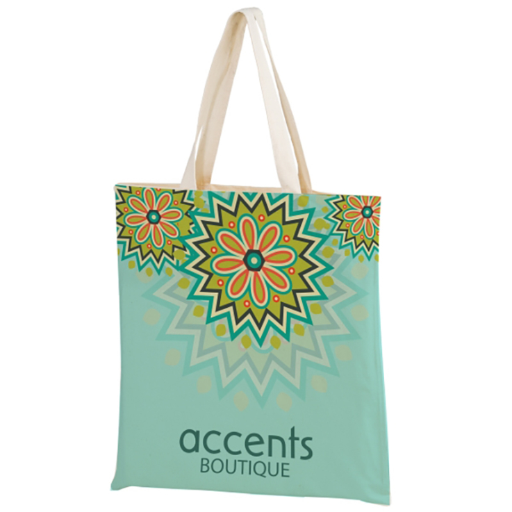 15 X 16 Inch Full Coverage Sublimated Cotton Tote Bags - Full Color Cotton Tote