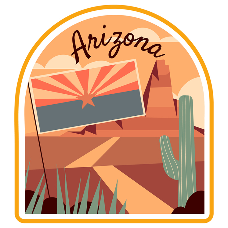 Arizona Stock Lapel Pins - Patriotic