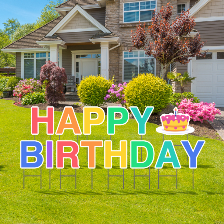 Pre-Packaged Happy Birthday Yard Letters - Yard Letters
