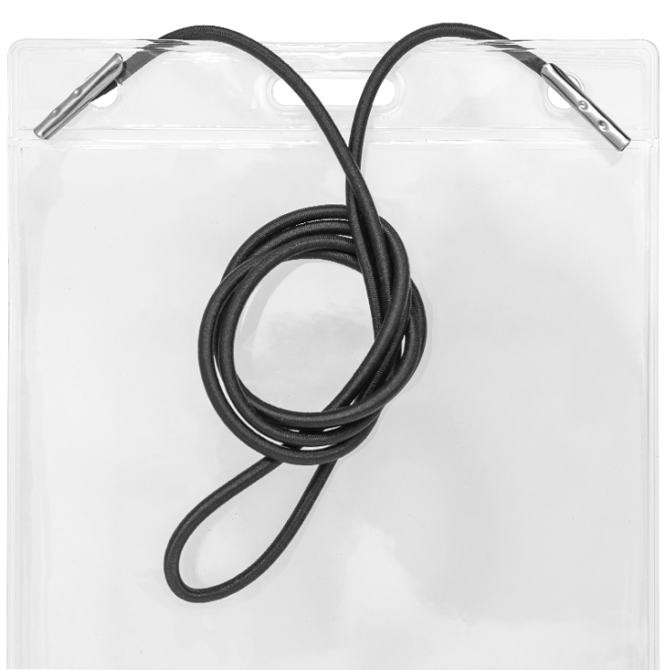Zip Badge Holder with Elastic Cord - 