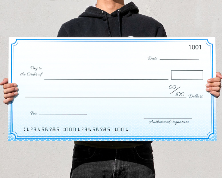 18 x 36 Inch Big Check_Blue - Event Checks
