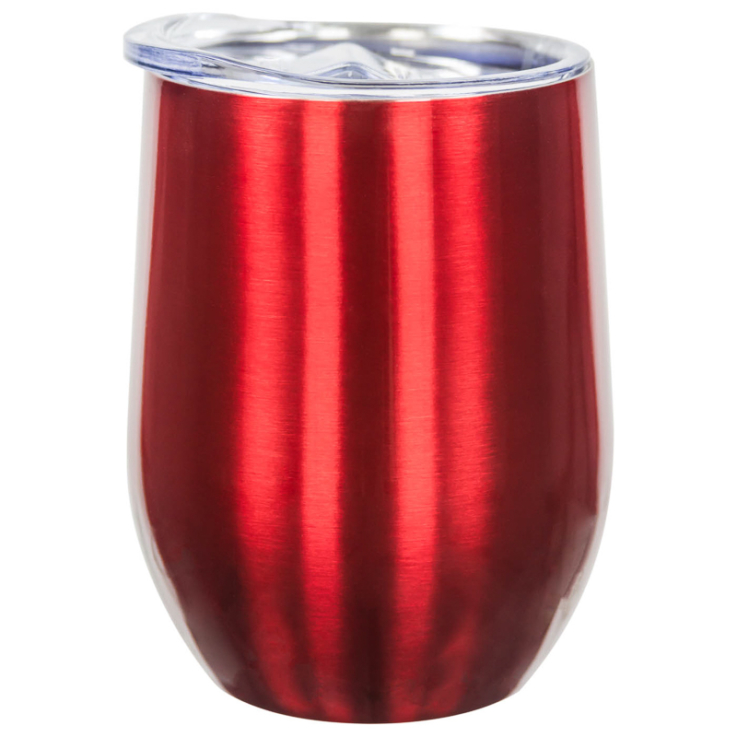 12 Oz. Laser Engraved Stainless Steel Wine Tumblers Red Blank - Wine Tumblers