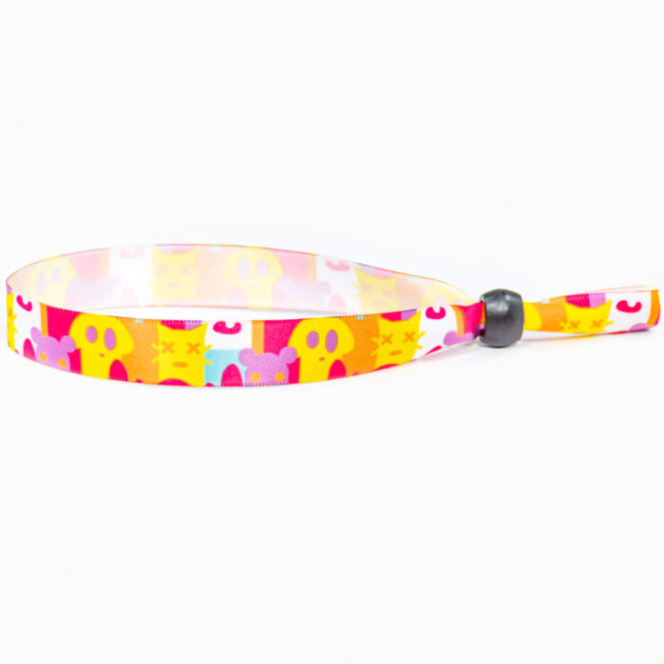 Fluorescent Neon Full Color Cloth Wristbands - Fluorescent
