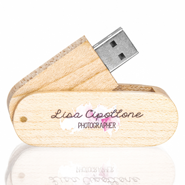 Custom Wood Swivel USB Flash Drives - Usb
