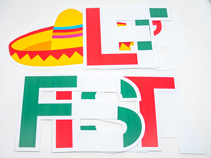 Pre-Packaged Let&rsquo;s Fiesta Yard Letters - Sombrero
