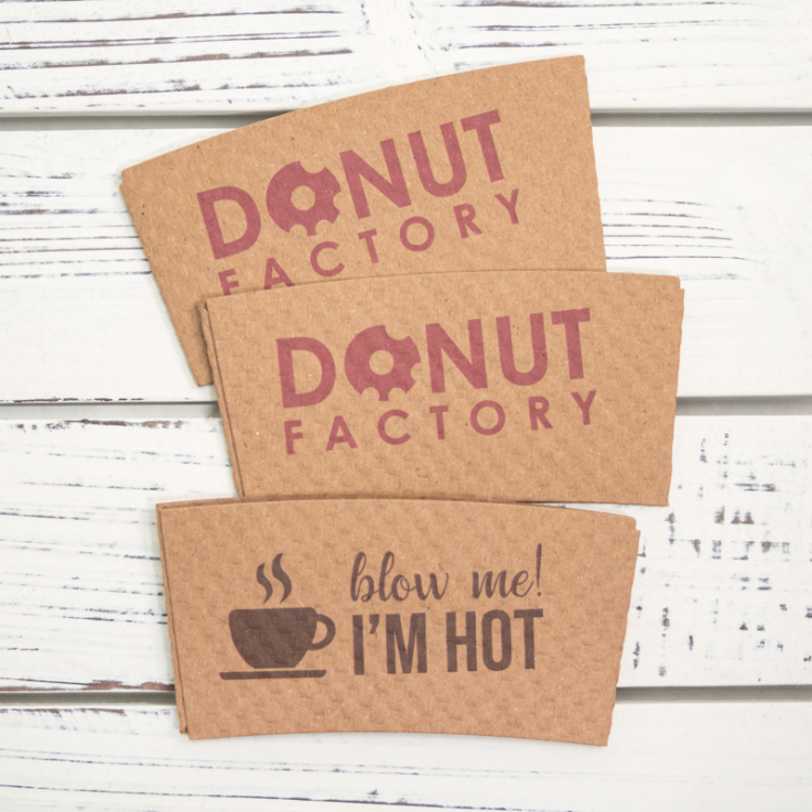 Custom Premium Embossed Natural Kraft Cup Sleeves - Paper Cup Sleeves