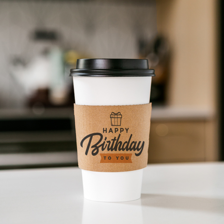 Custom Traditional Natural Kraft Cup Sleeves - Paper Cup Sleeves