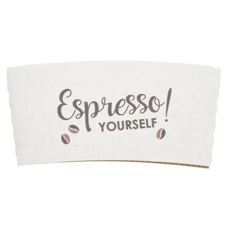 Custom Traditional White Cup Sleeves - Paper Cup Sleeves