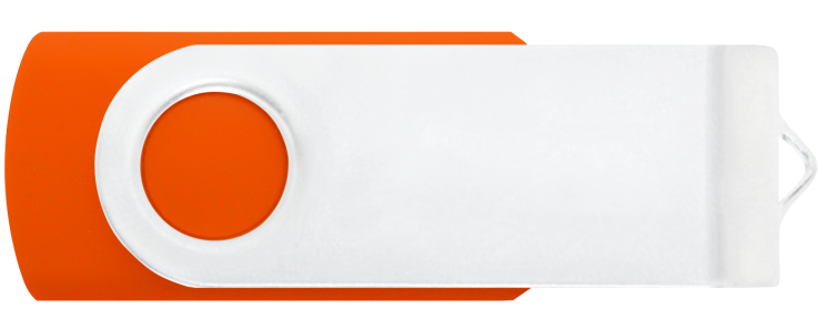 Orange 021 - White - Flash Drive