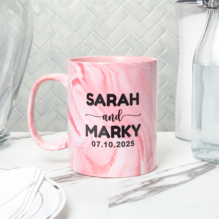 11oz Marble Coffee Mugs - Pink - Photo Mugs
