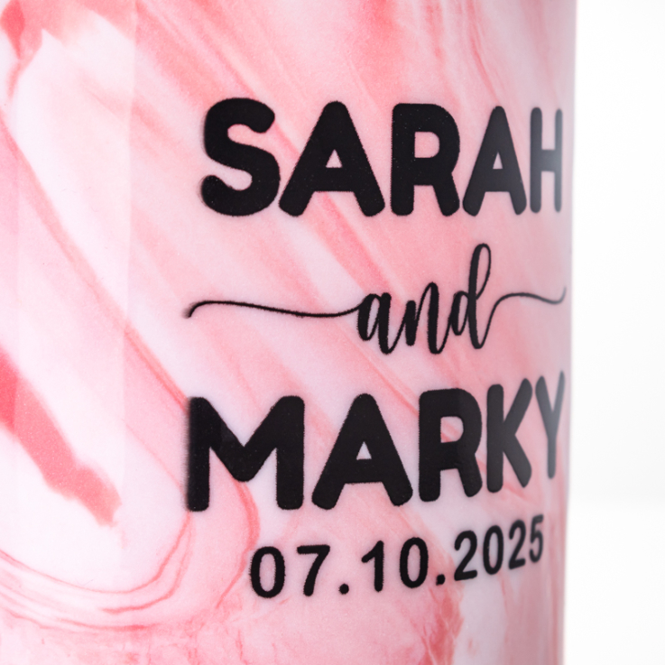 11oz Marble Coffee Mugs - Pink Details - Ceramic Mugs