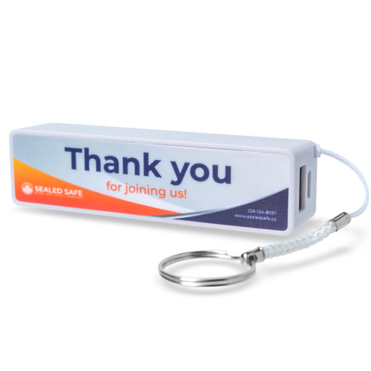 Compact Keychain Power Banks - White - 