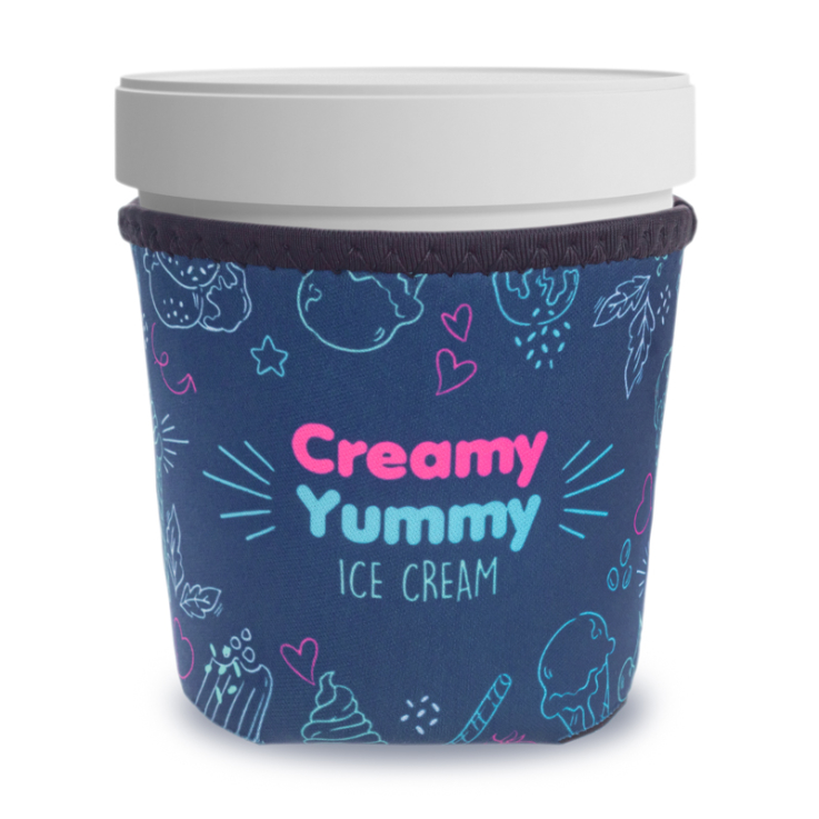 Full Color Neoprene Ice Cream Pint Sleeves - Ice Cream
