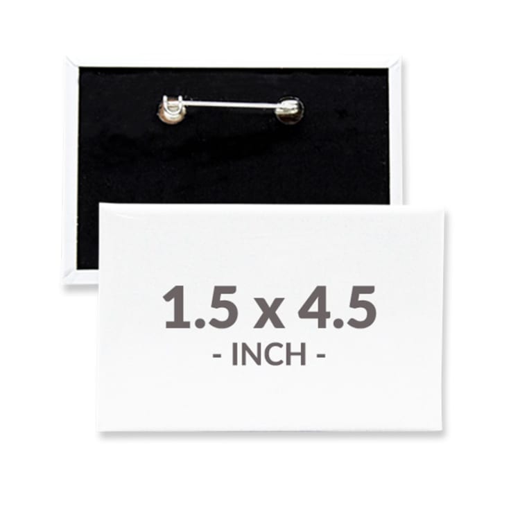 1.5 X 4.5 Inch Rectangle Custom Buttons - Imprint Buttons