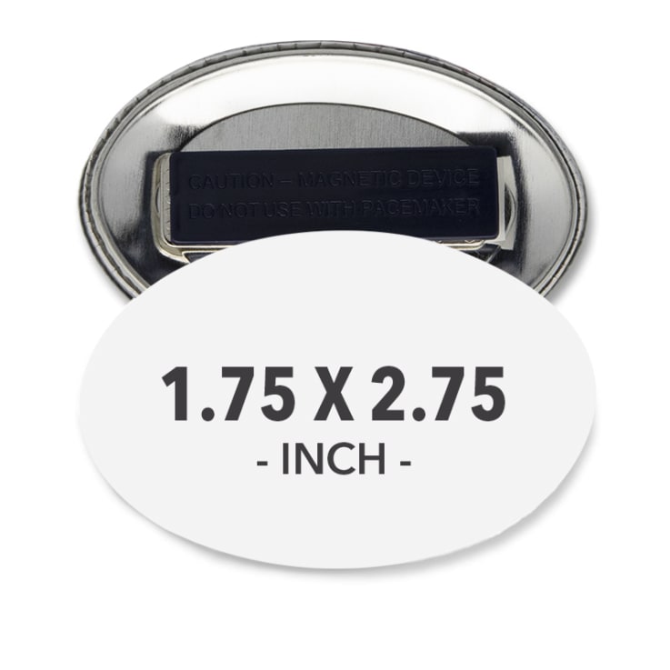 1.75 X 2.75 Inch Oval Wearable Clothing Magnet Buttons - Imprint Buttons
