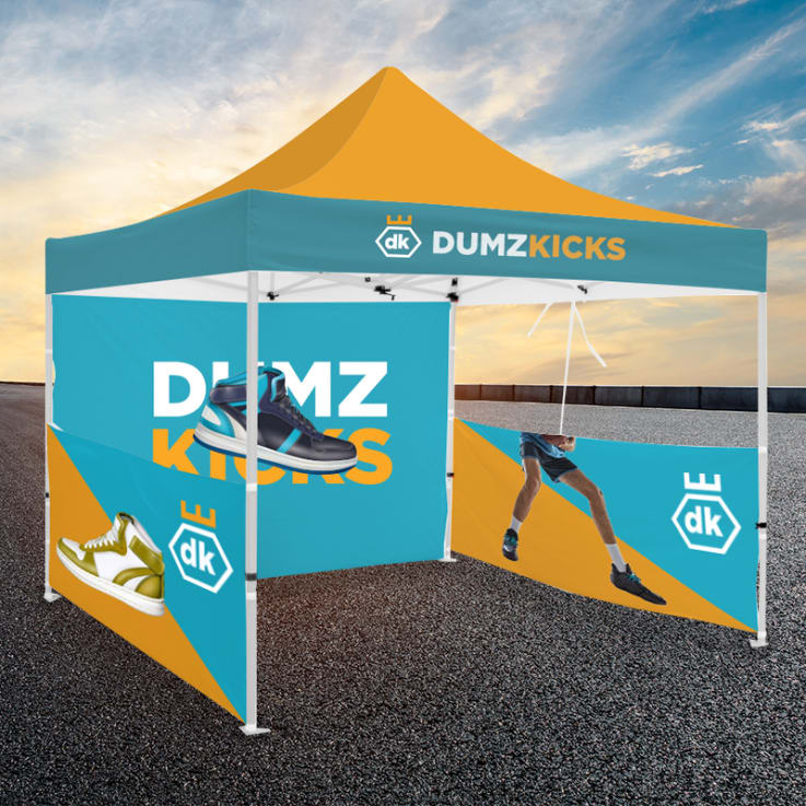 10ft X 10ft Full Color Pop Up Canopy Tents - Trade Show Displays