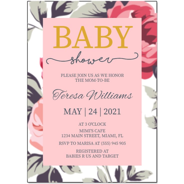 Baby Shower #116110 - Imprint Invitation Card