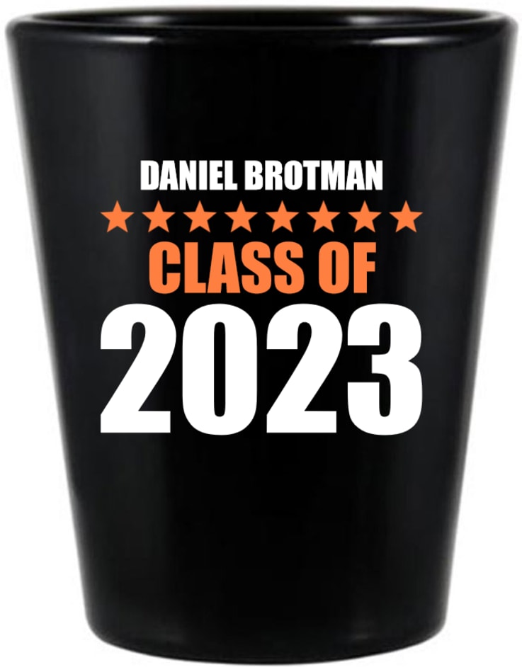 Custom 99 Problems But Graduation Ain&rsquo;t One Black Shot Glasses