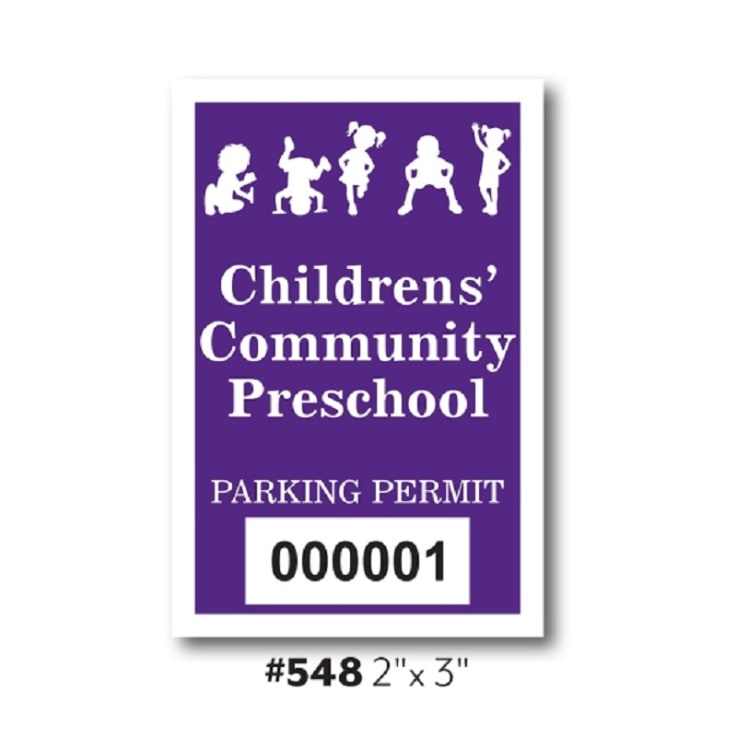 Custom Inside Application Parking Stickers - 2&amp;quot; X 3&amp;quot; - 