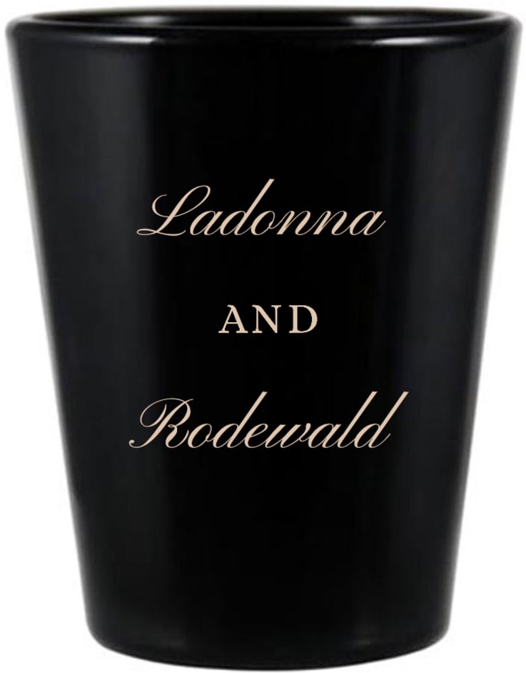 Custom It’s About Damn Time Engagement Black Shot Glasses Engagement