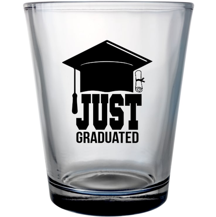 Customized Just Graduated Senior Things Clear Shot Glasses Graduation