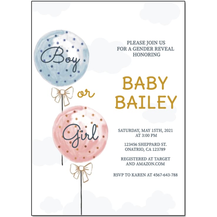 Gender Reveal #116693 - Imprint Invitation Card