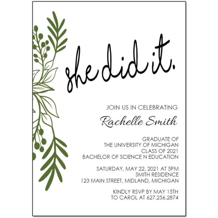 Graduation #116077 - Imprint Invitation Card