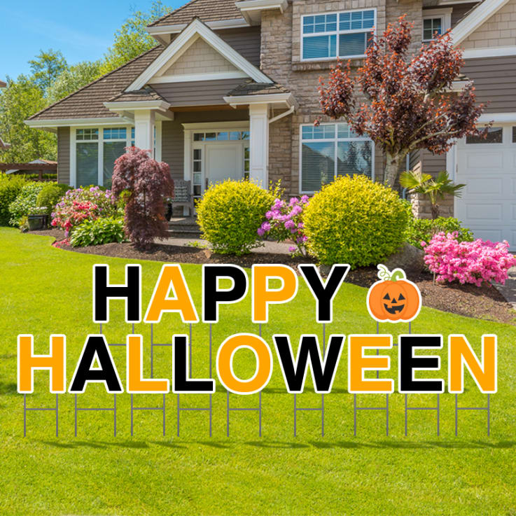 Pre-Packaged Happy Halloween Yard Letters - Halloween