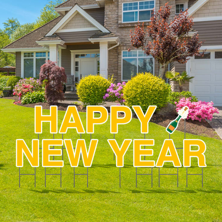 Pre-Packaged Happy New Year Yard Letters - New Year