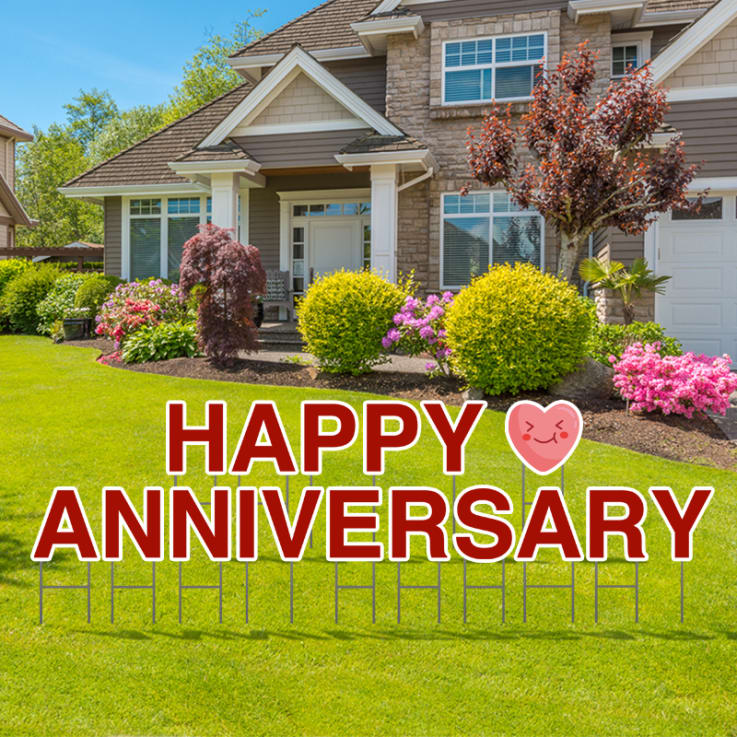 Pre-Packaged Happy Anniversary Yard Letters - Yard Letters