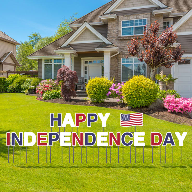 Pre-Packaged Happy Independence Day Yard Letters - July 4th