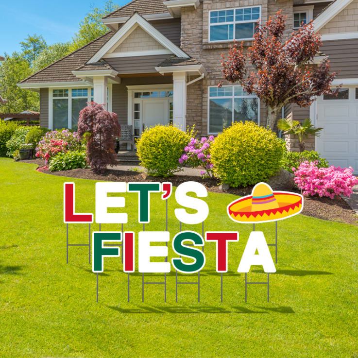 Pre-Packaged Let&amp;rsquo;s Fiesta Yard Letters - Sombrero