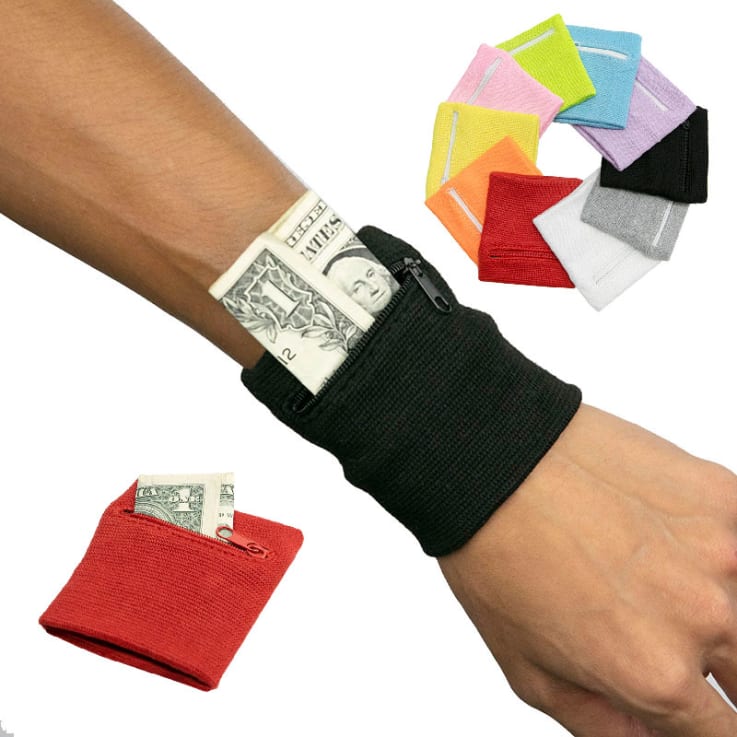 Zipper Sports Wristband Wallet Pouch - Sweatband
