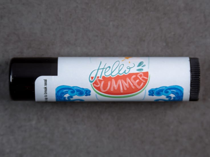 Black Lip Balm Tube with Full Imprint Colors - Side View - Sunscreen