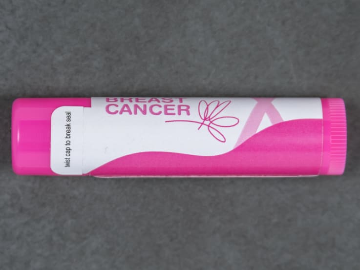 Hot Pink Lip Balm Tube with Full Imprint Colors - Side View - Lip