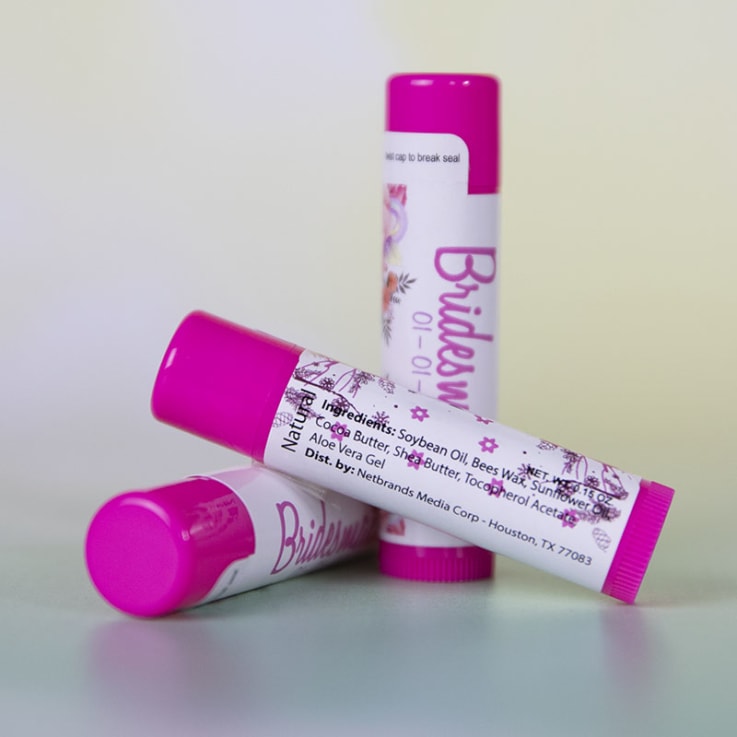 Hot Pink Natural Beeswax Lip Balm with Full Imprint Colors - Lip